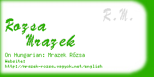 rozsa mrazek business card